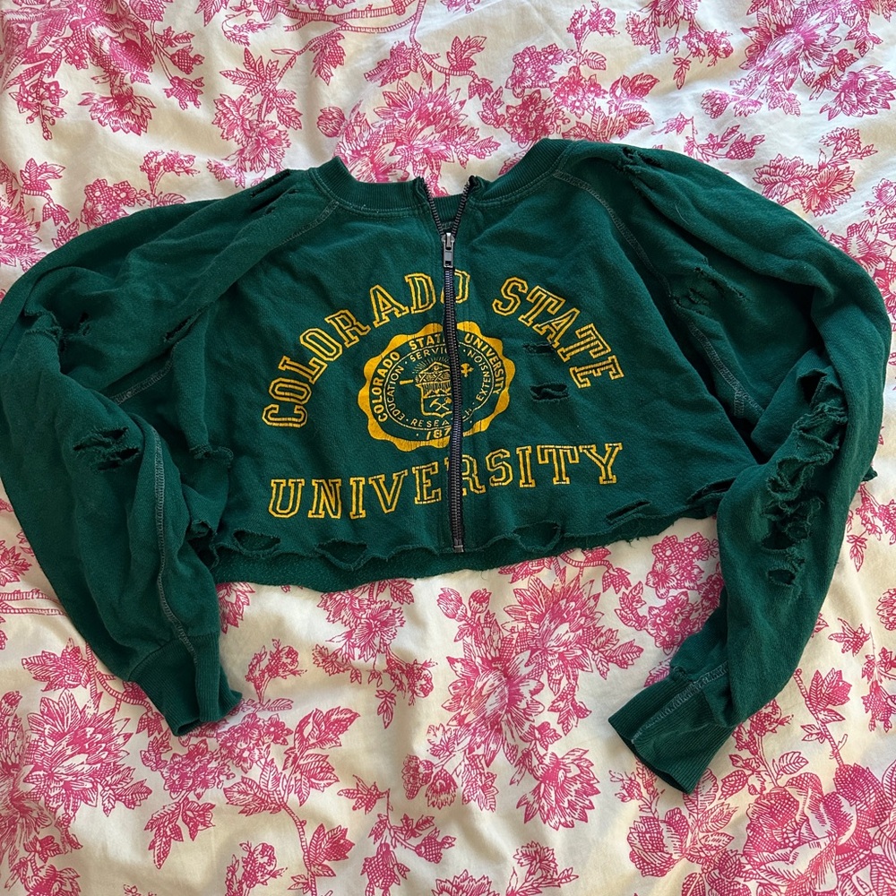 Green Cropped Colorado State Top